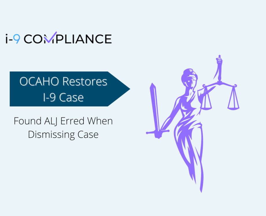 CAHO Restores I-9 Case