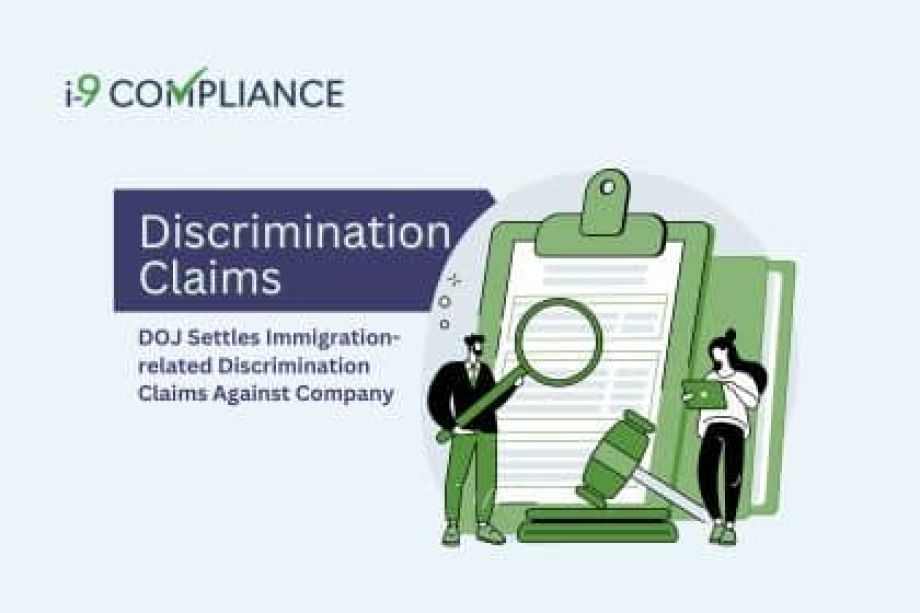 DOJ Settles Immigration-related Discrimination Claims Against Company